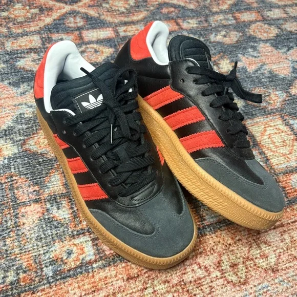 Adidas Black and Red Samba Sneakers size 8.5 women’s